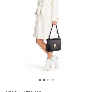 Salvatore Ferragamo Black Satchel with Gold Accent